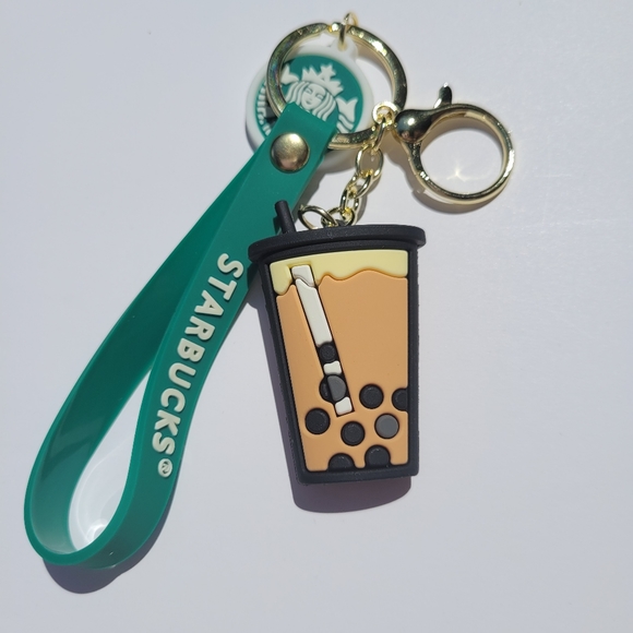 SB key chain with brown coffee decoration - Picture 2 of 2